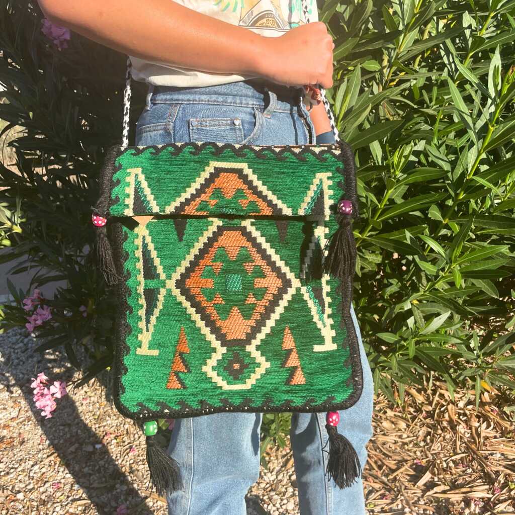 kilim festival bag - emerald day