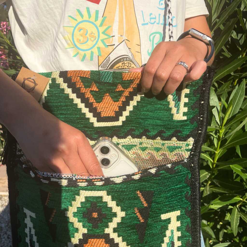 kilim festival bag - emerald day