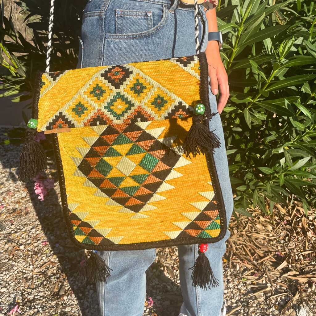 kilim festival bag - yellow