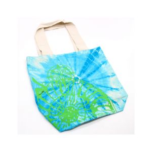 tie dye cotton bag - green and blue