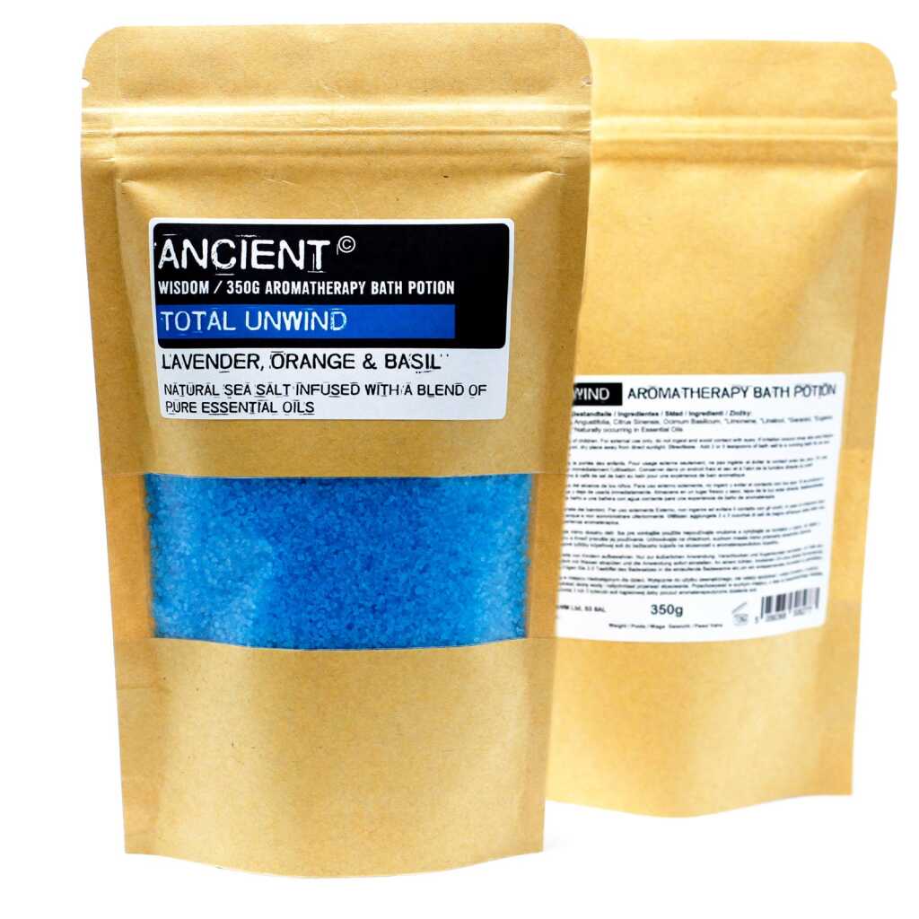 a 350g pack of blue, Total Unwind Aromatherapy Bath Potion