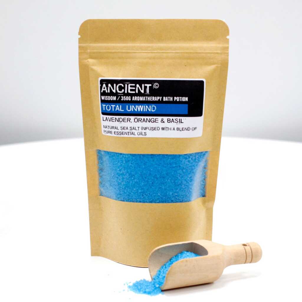 a 350g pack of blue, Total Unwind Aromatherapy Bath Potion