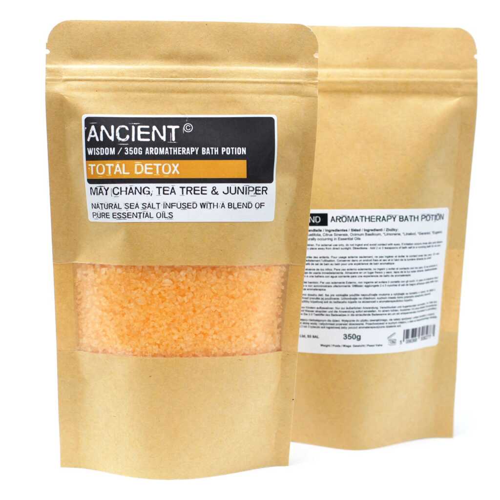 a 350g pack of yellow, Total Detox Aromatherapy Bath Potion