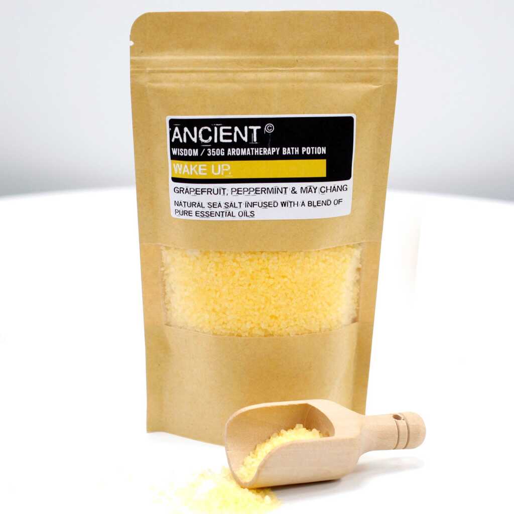 a 350g pack of yellow, Wake Up Aromatherapy Bath Potion