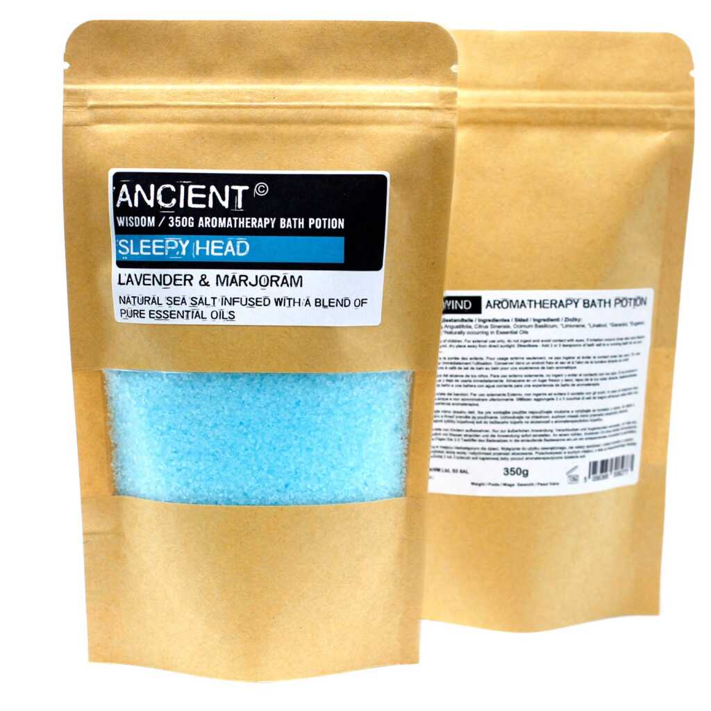 a 350g pack of blue, Sleepy Head Aromatherapy Bath Potion