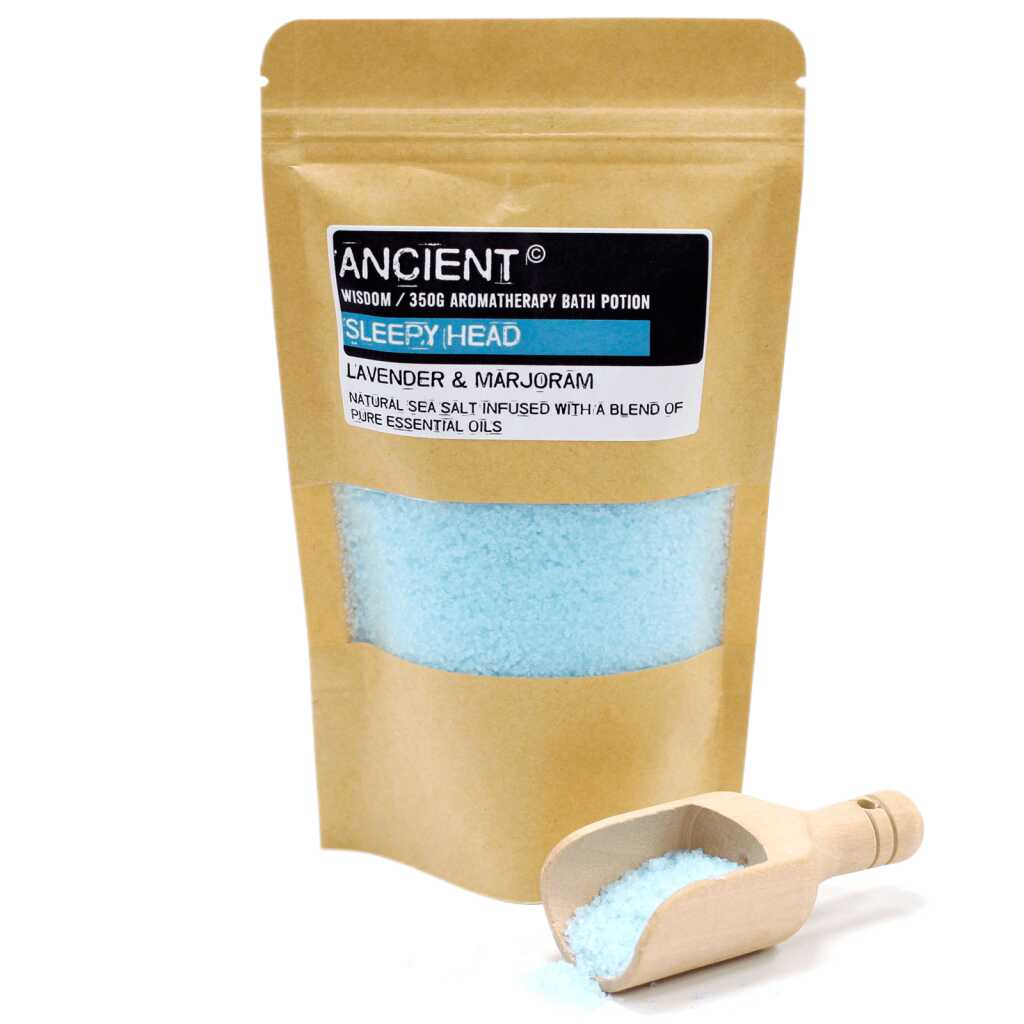 a 350g pack of blue, Sleepy Head Aromatherapy Bath Potion