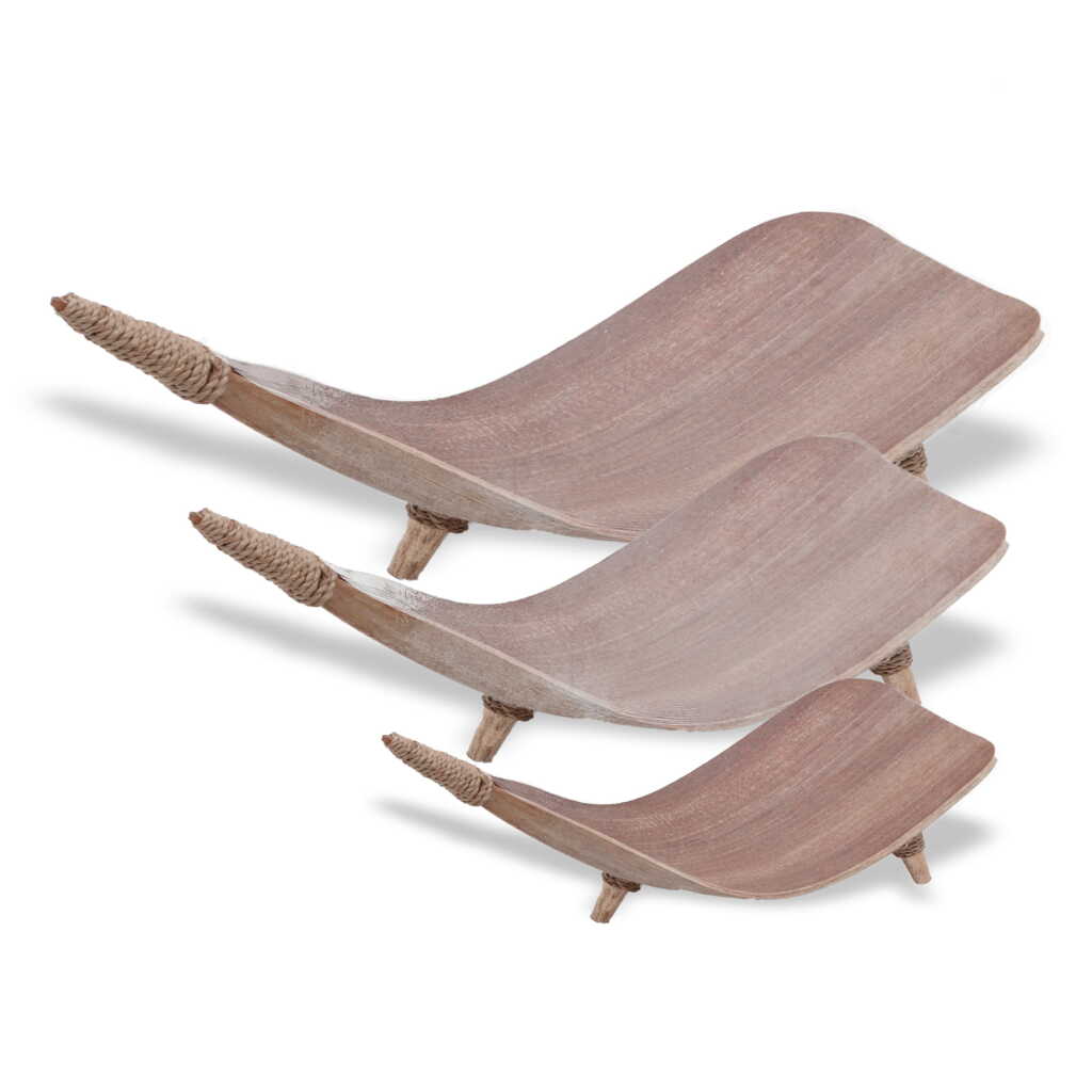 set of three coconut leaf fruit bowls - whitewash