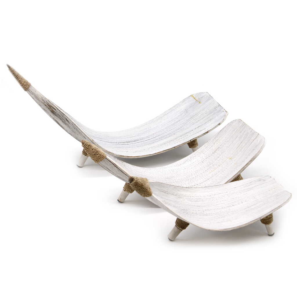 set of three coconut leaf fruit bowls - natural