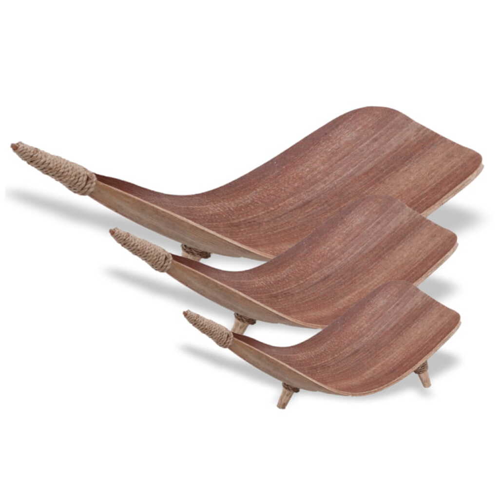 set of three coconut leaf fruit bowls - natural