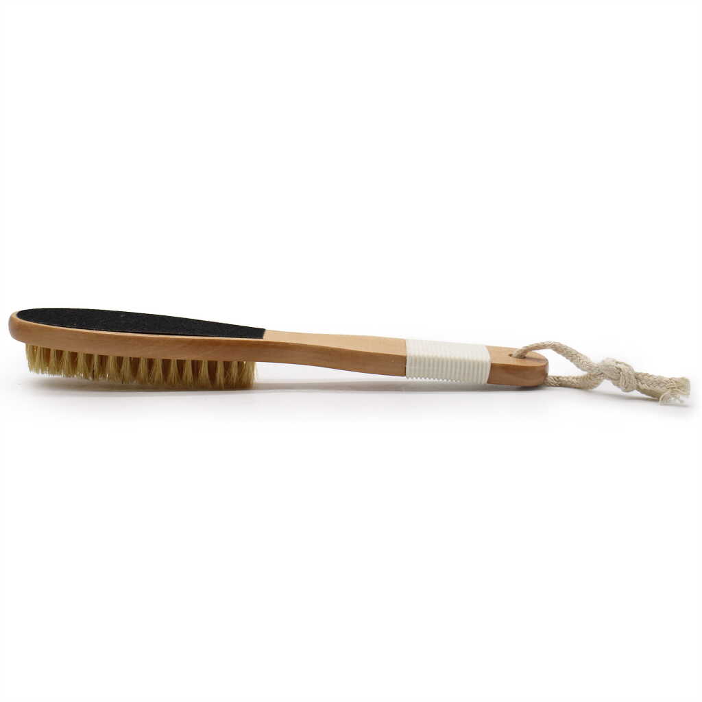 a combination exfoliating brush and file