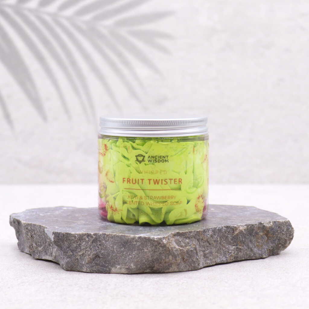 strawberry and kiwi scented whipped soap - violet