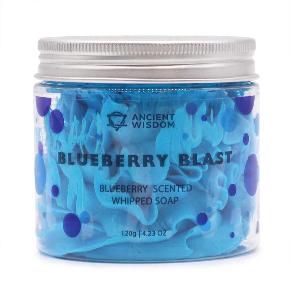 blueberry scented whipped soap - blue