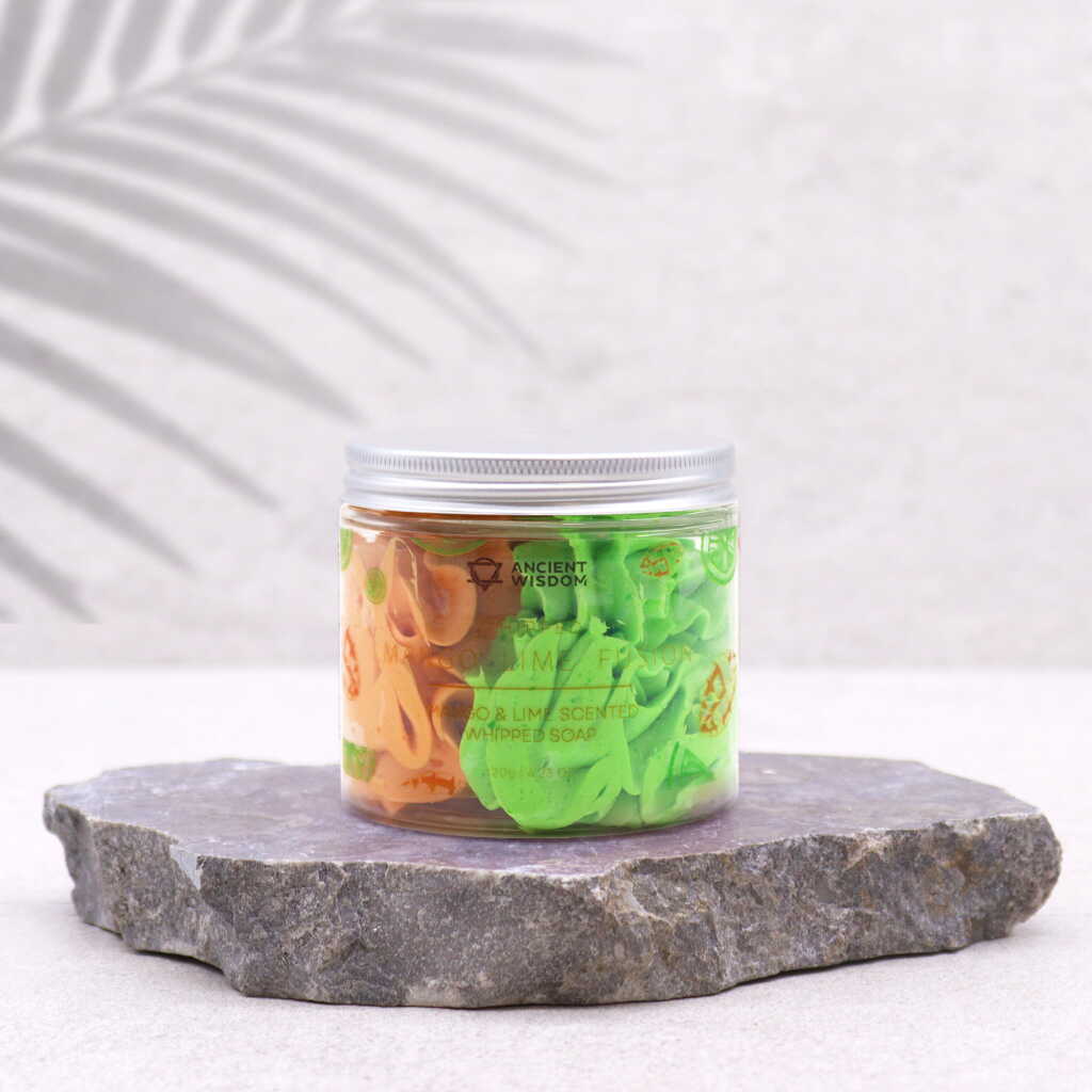 mango and lime scented whipped soap - violet