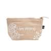 A jute pouch with the words "I am Strong" written on the side.