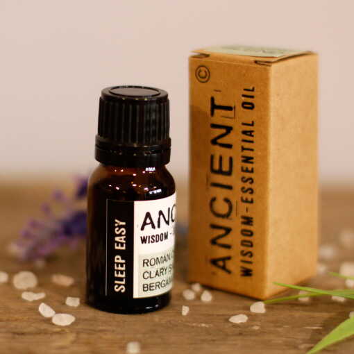 an Aromatherapy Essential oil blend of Roman Chamomile, Clary Sage and Bergamot in a 10ml bottle with a carton