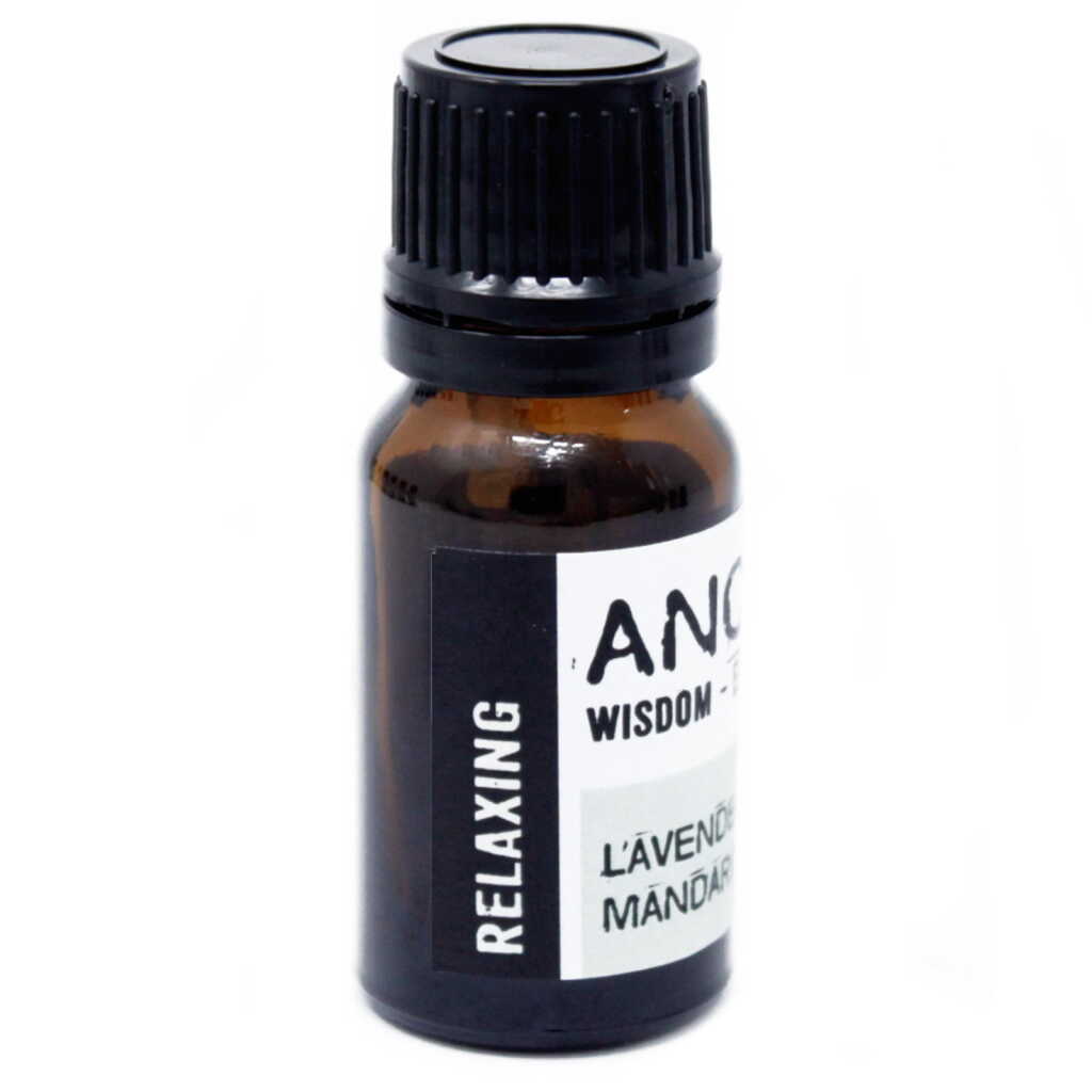 an Aromatherapy Essential oil blend of Lavender and Mandarin in a 10ml bottle
