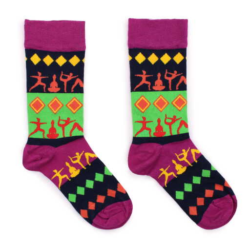 a pair of yoga poses hop hare bamboo socks