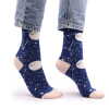 a pair of moon walk hop hare bamboo socks being worn.