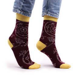a pair of hop hare bamboo socks being worn.