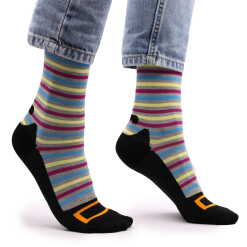 a pair of hocus pocus hop hare bamboo socks being worn.