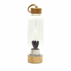 An amethyst angel crystal infused water bottle