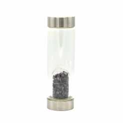 An amethyst crystal infused water bottle