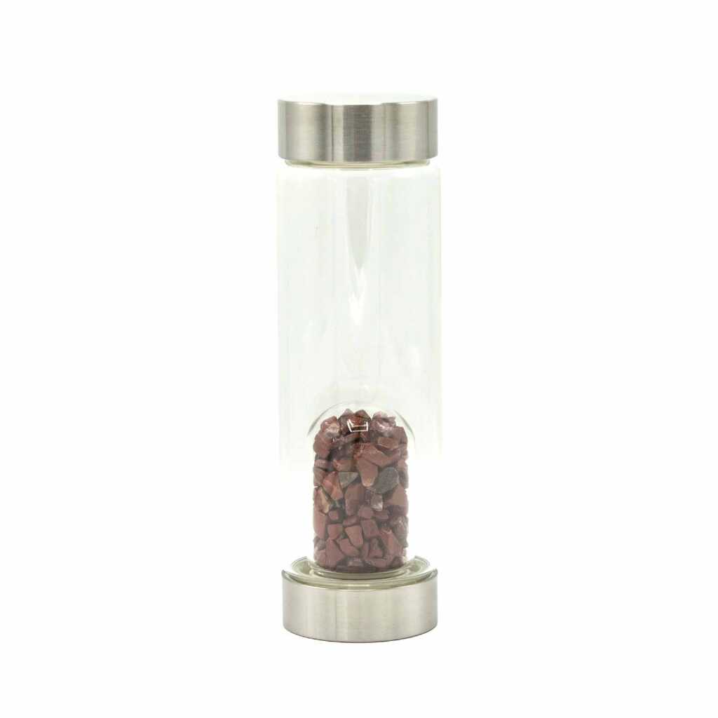 An red jasper crystal infused water bottle