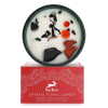 Hop Hare candle with crystals, dry flowers and red packaging