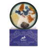 Hop Hare candle with crystals, dry flowers and blue packaging