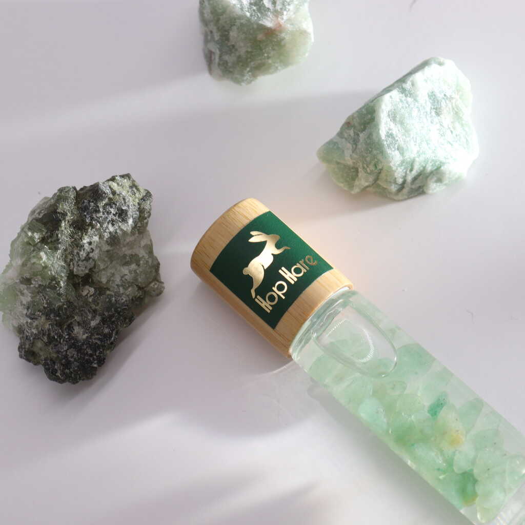 Hop Hare essential oil roll-on with green aventurine infusion