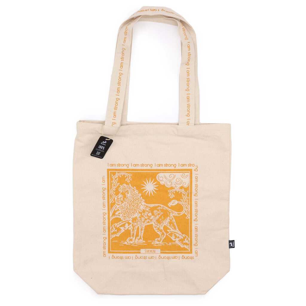 hop hare tote bag with I am Strong logo