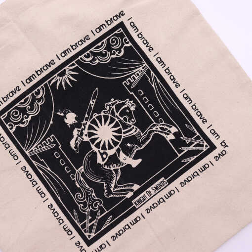 hop hare tote bag with black I am brave logo