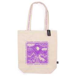 hop hare tote bag with a light purple I am Powerful logo