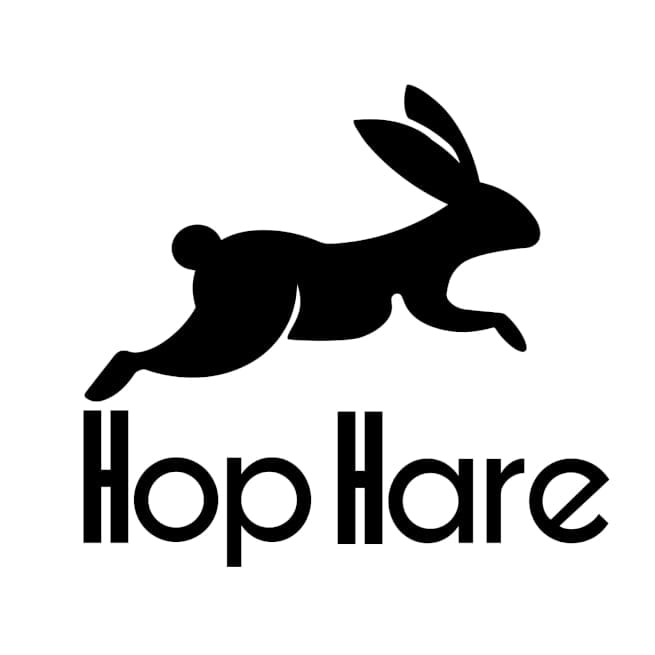 hop hare logo of a hopping hare