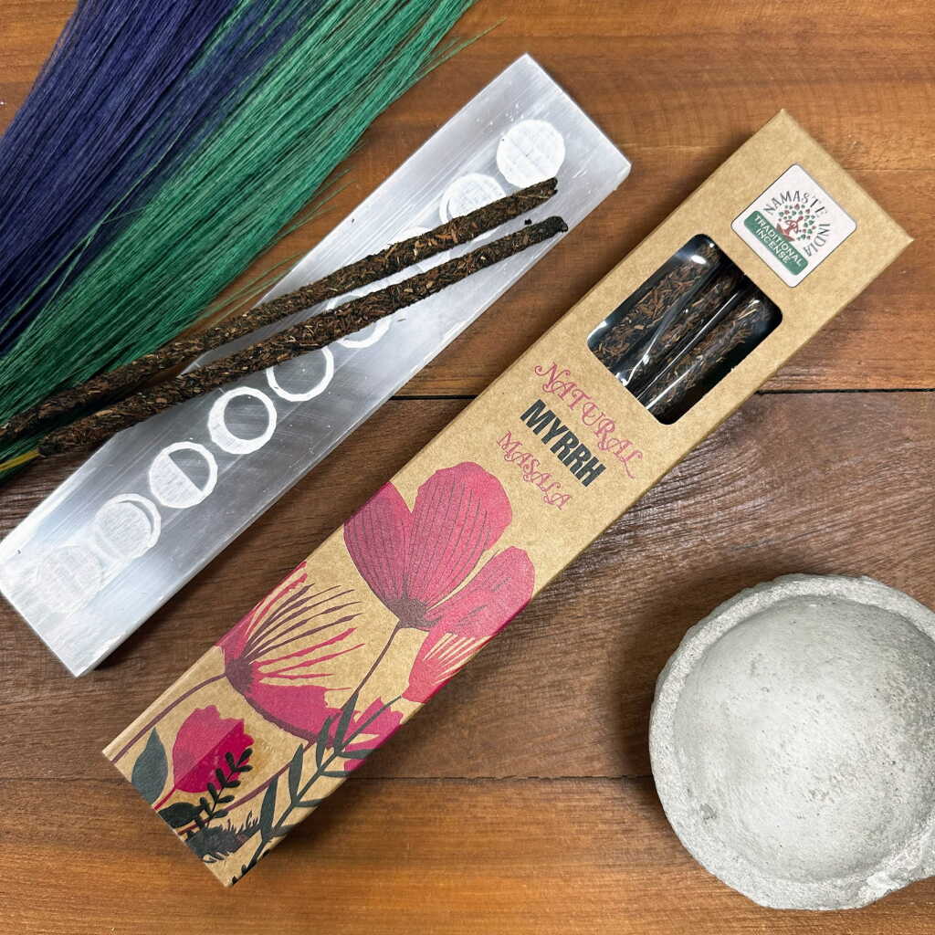 a packet of natural botanical masala incense sticks - Myrrh