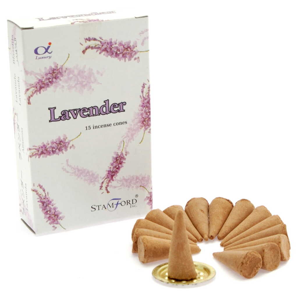 a box of Stamford premium incense cones - lavender