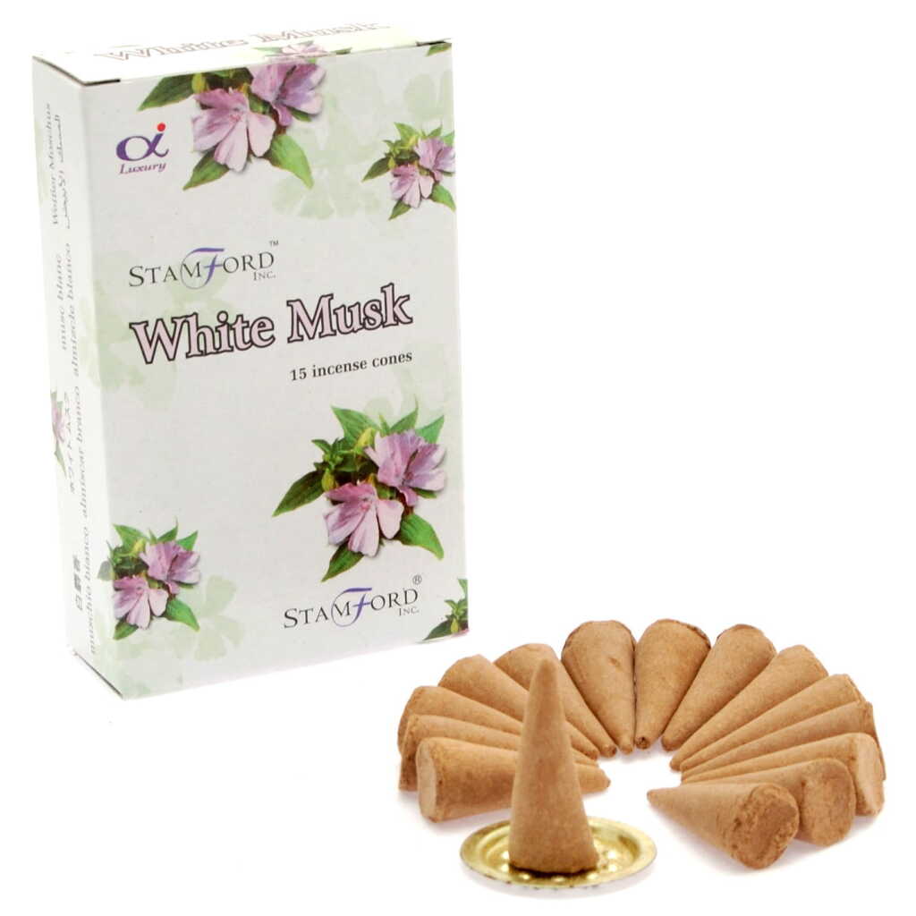 a box of Stamford premium incense cones - white musk