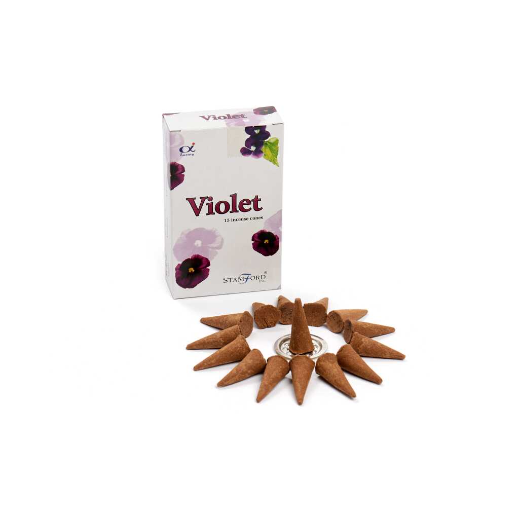 a box of Stamford premium incense cones - violet