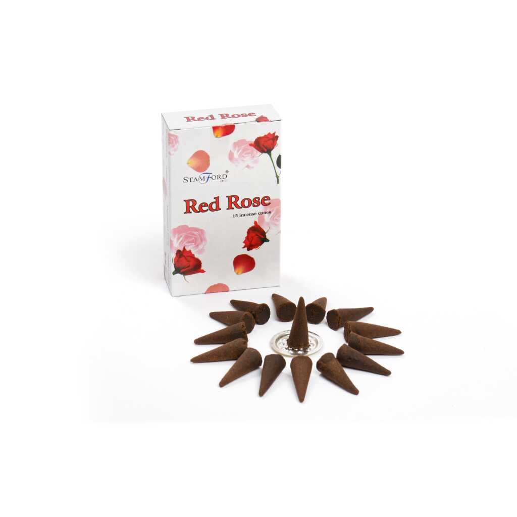 a box of Stamford premium incense cones - red rose