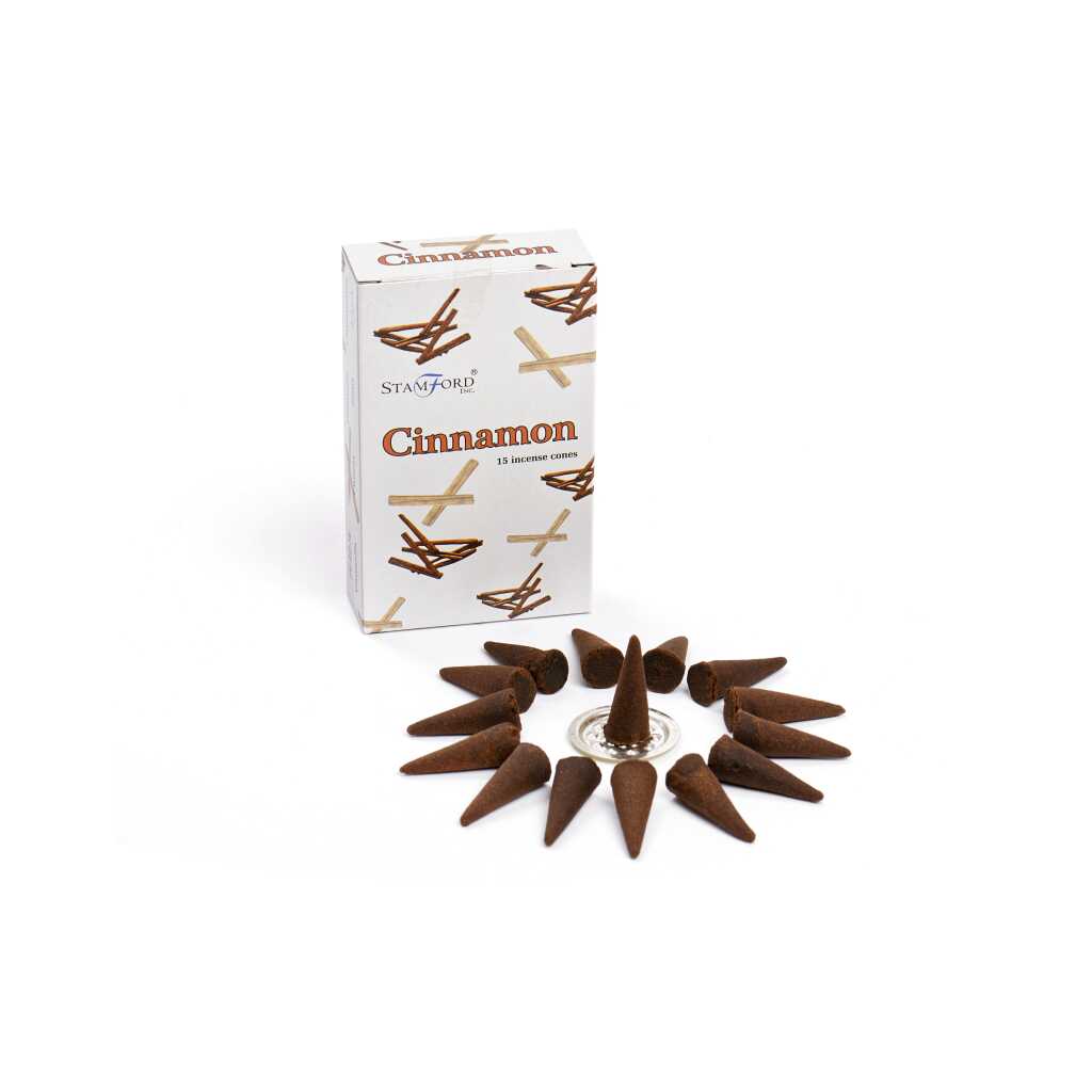 a box of Stamford premium incense cones - cinnamon