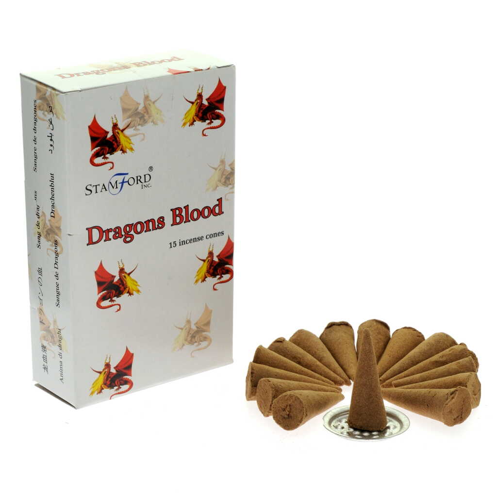a box of Stamford premium incense cones - dragons blood