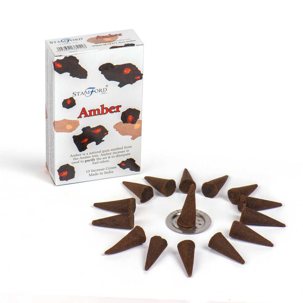 a box of Stamford premium incense cones - amber