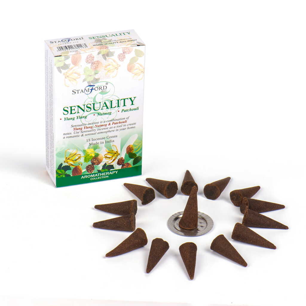 a box of Stamford premium incense cones - sensuality