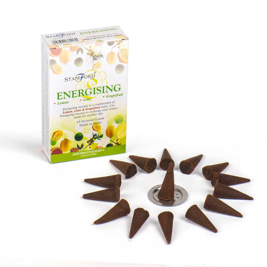 a box of Stamford premium incense cones - energising