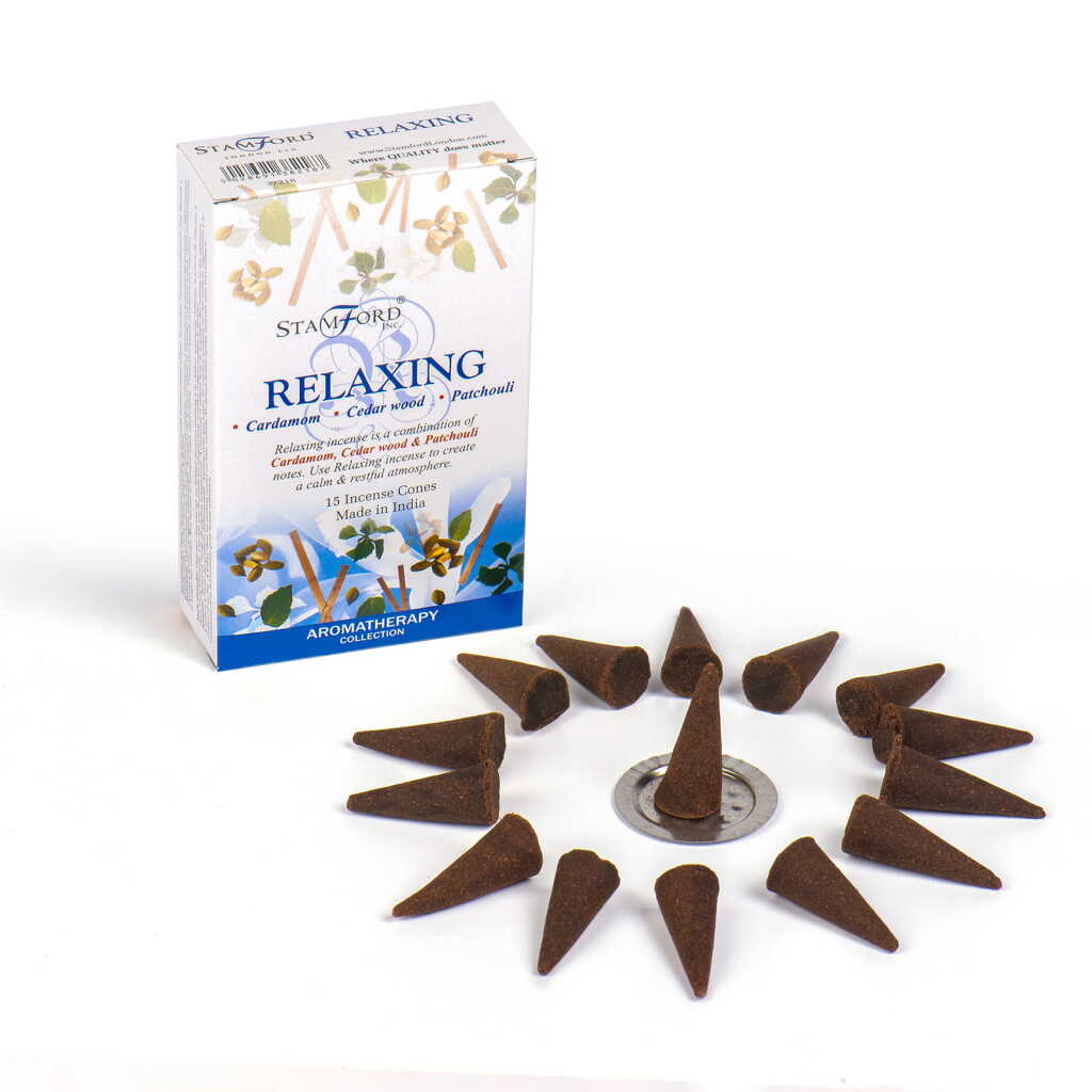 a box of Stamford premium incense cones - relaxing
