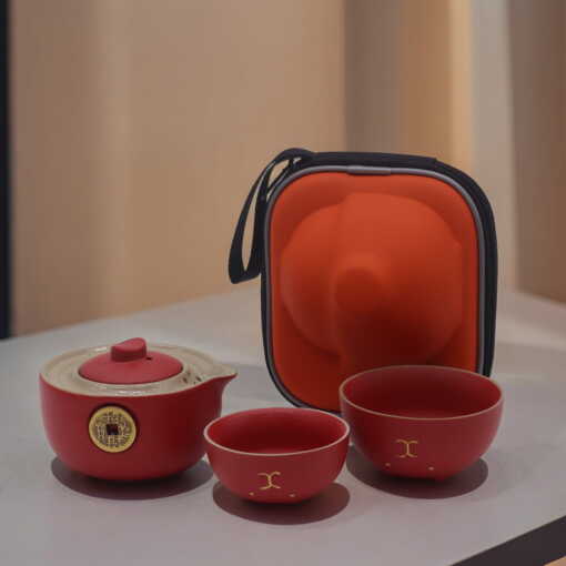 black money cat themed teapot set