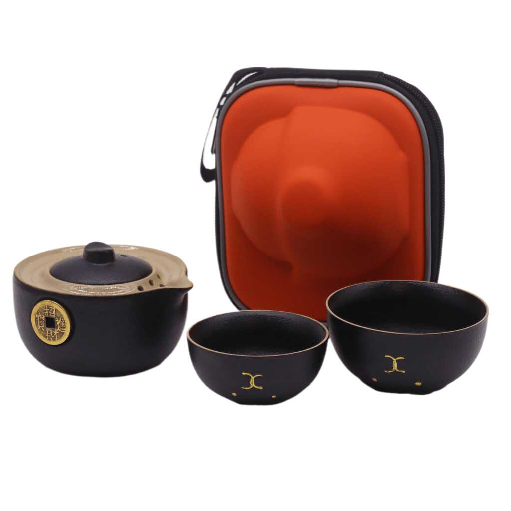 black money cat themed teapot set