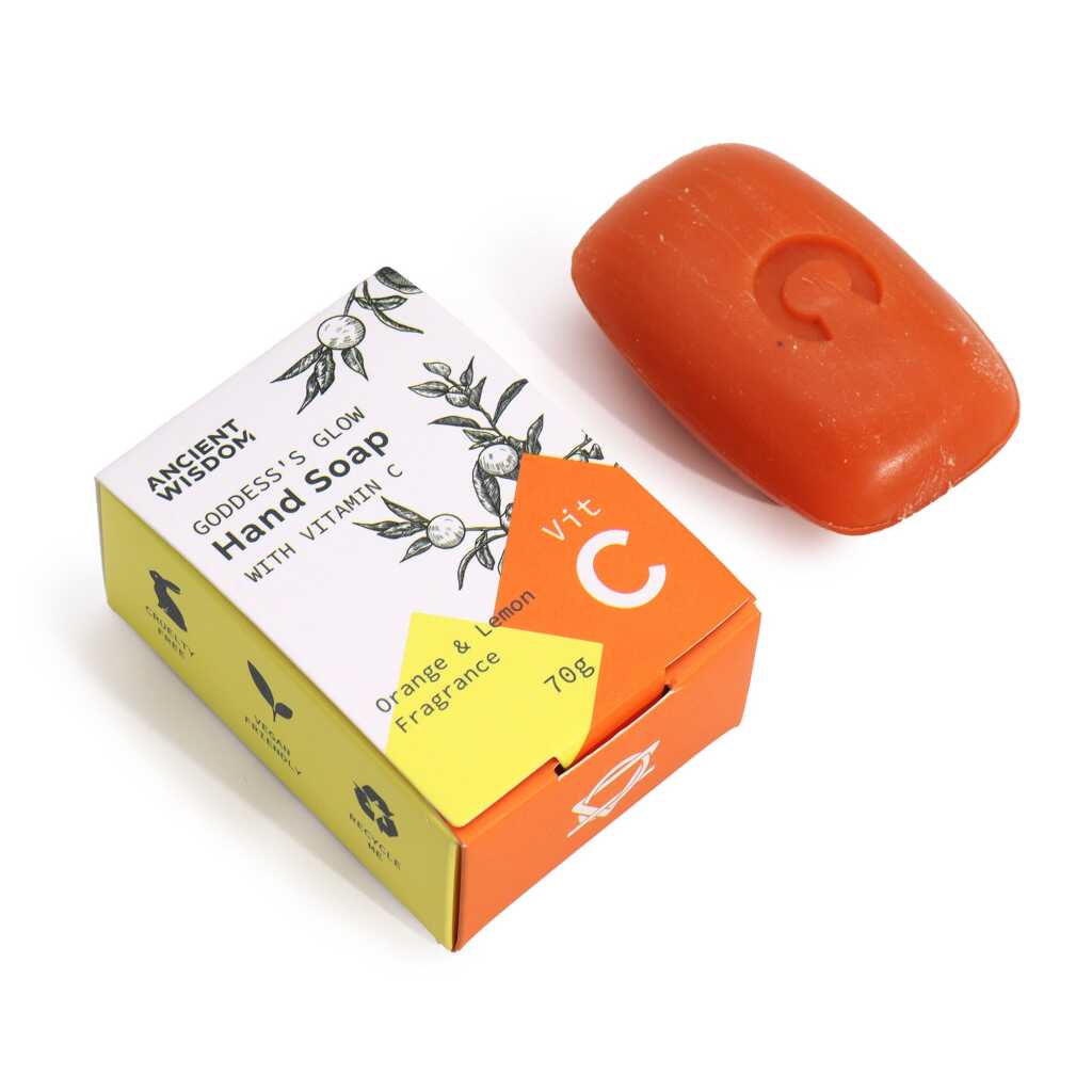 Orange Vitamin C Hand Soap alongside its packaging