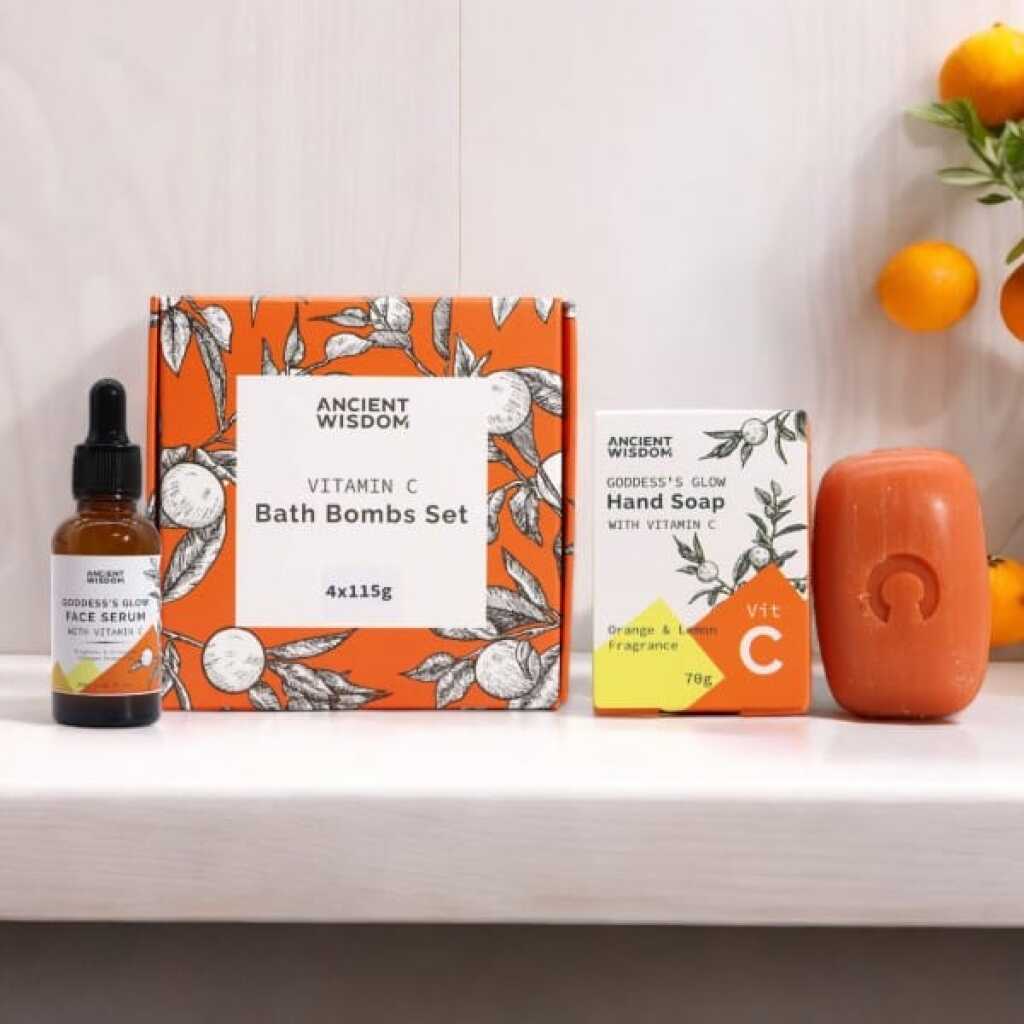 a brightening boost gift set bundle with vitamin C