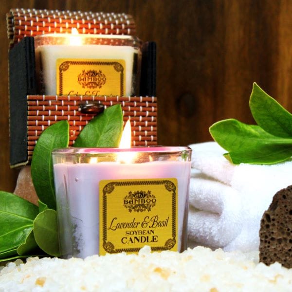 soybean wax candles with bamboo candle box